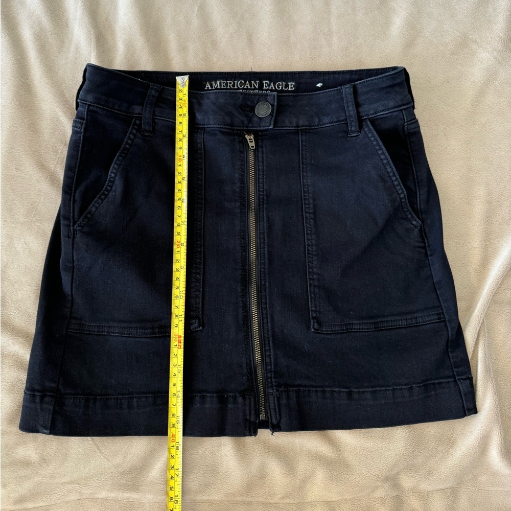 AMERICAN EAGLE OUTFITTERS NEXT LEVEL STRETCHY BLACK JEAN SKIRT